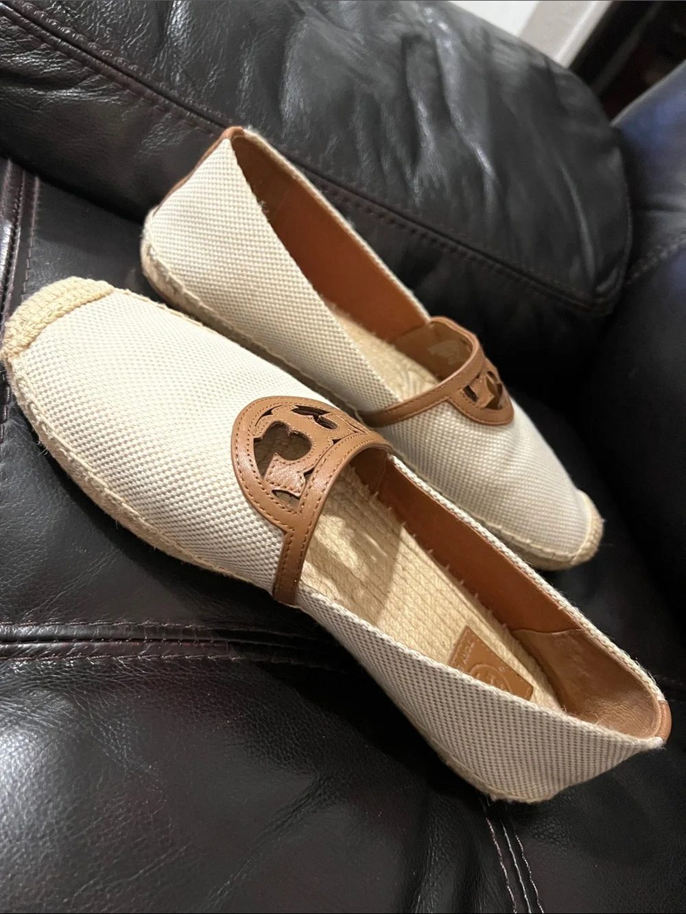 Tory Burch neutral stitched